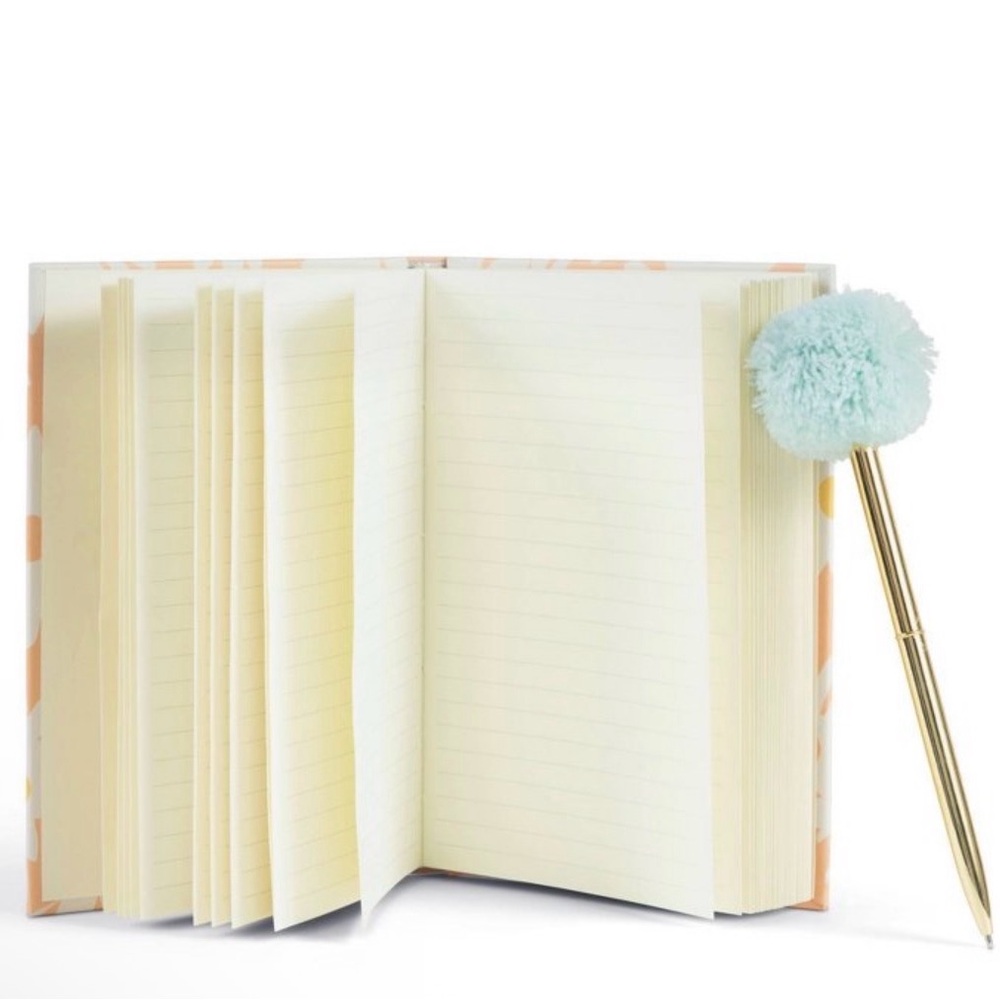 Hard Cover Floral Journal & Pom Pen Set - 5”x7” 160 pages - Picture 3 of 4